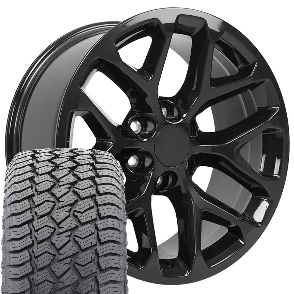 OE Wheels CV98B 22x9 Set(4) Black 6x139.7 & Sailun Tires
