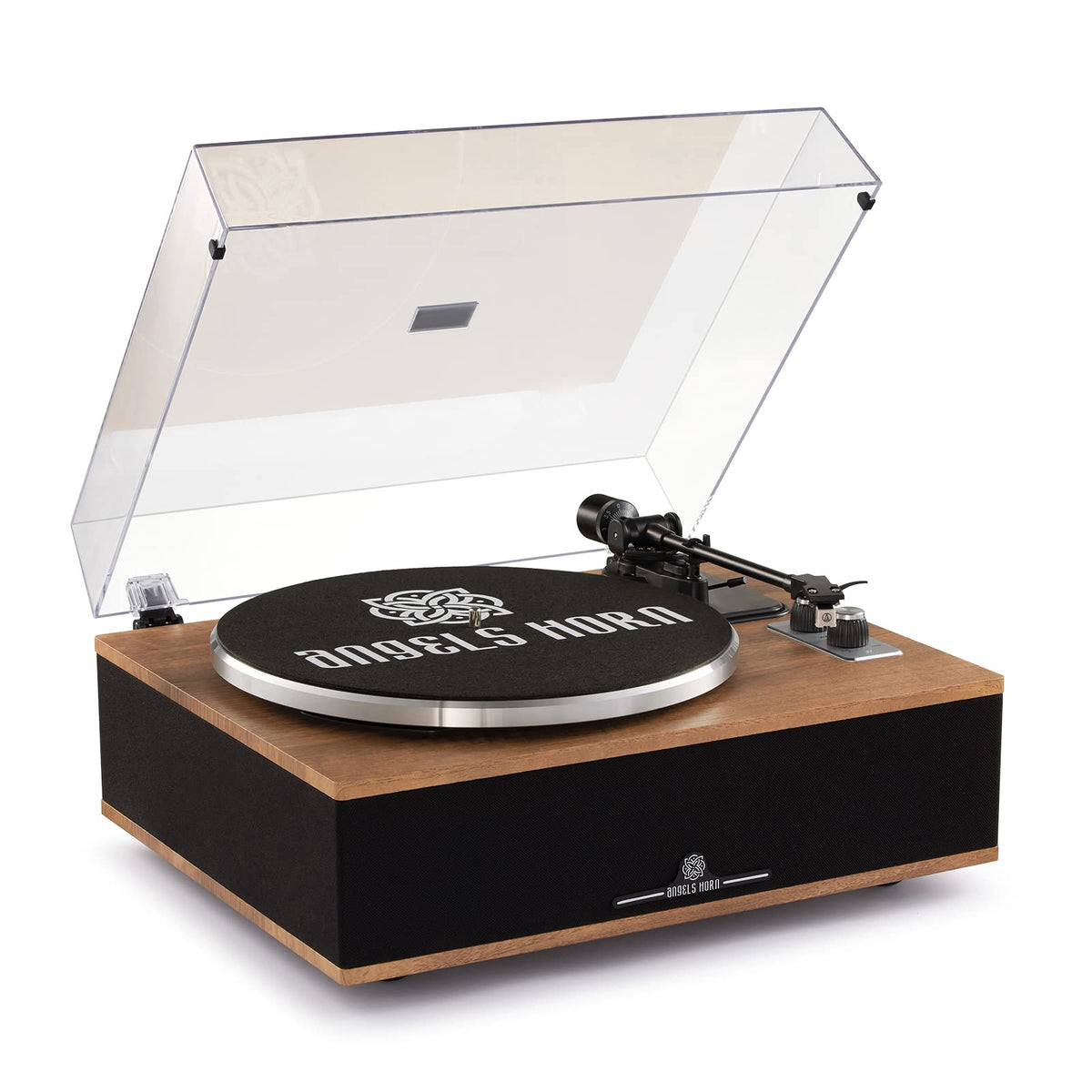 ANGELS HORN Vinyl Record Player, Bluetooth Turntable with Built in Speakers Phono Preamp, High Fidelity Turntables for Vinyl Records with Magnetic