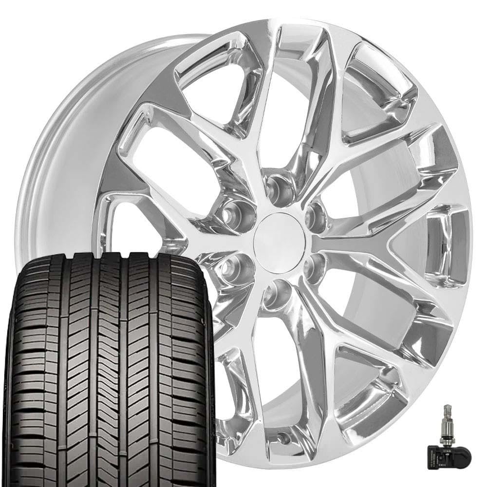 OE Wheels CV98B 22x9 Set(4) Black 6x139.7 & Sailun Tires