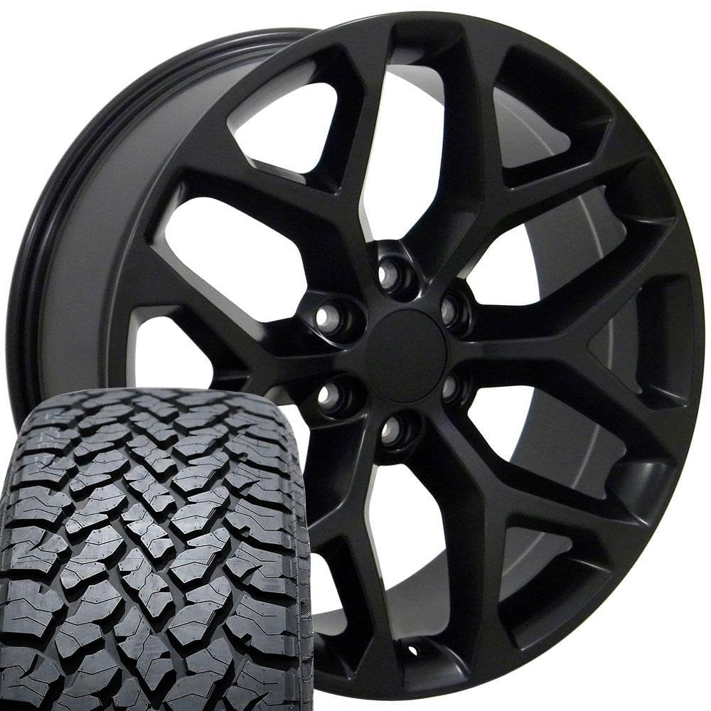 OE Wheels CV98B 22x9 Set(4) Black 6x139.7 & Sailun Tires