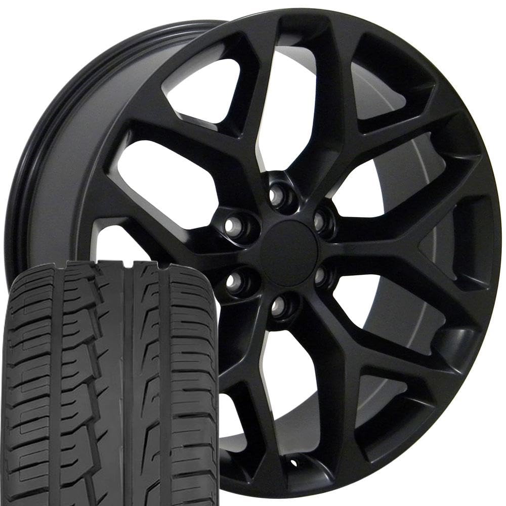 OE Wheels CV98B 22x9 Set(4) Black 6x139.7 & Sailun Tires