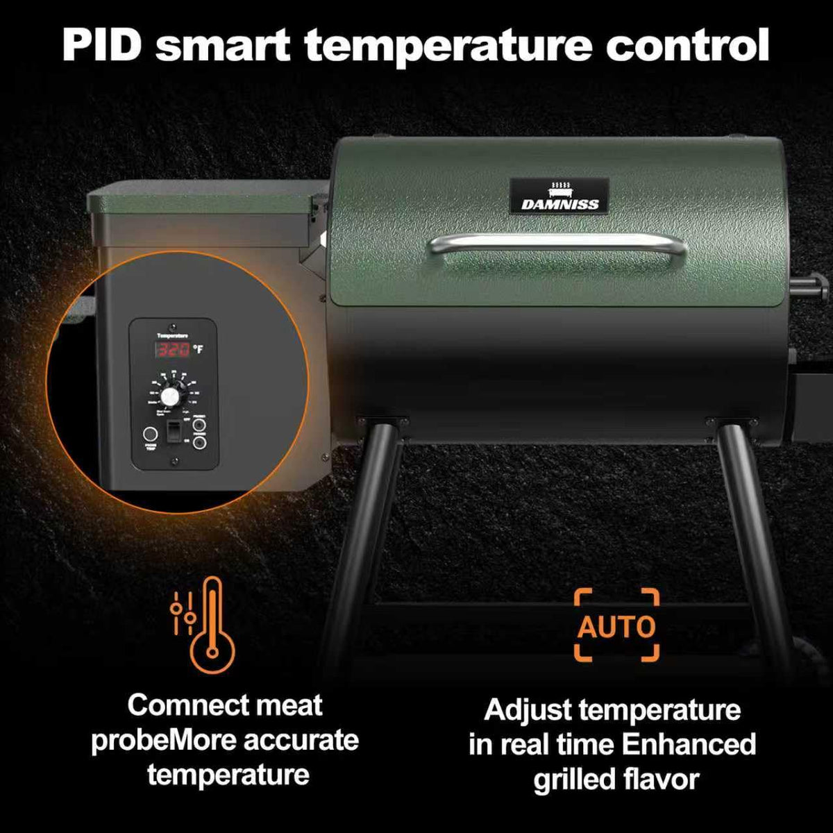 Pellet Smoker Grill Combo, 456 SQ.IN Cooking Area with PID Temperature Control (180-450F) Electric BBQ Meat Grills & Smokers, Patio Backyard for