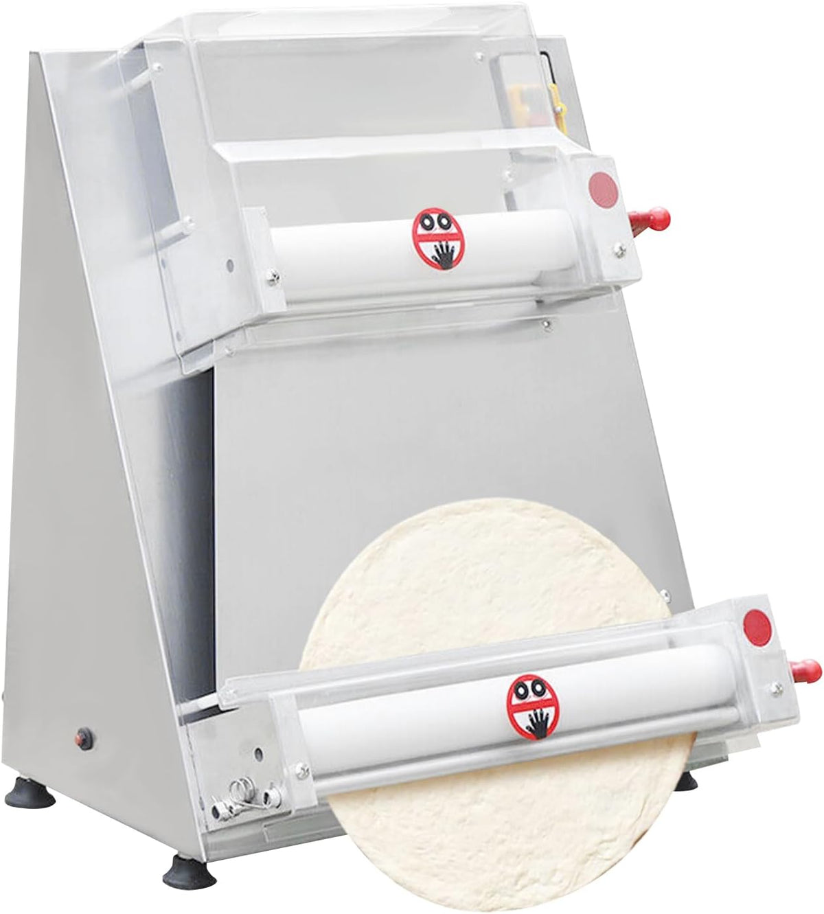 370W 110V Commercial Dough Roller Sheeter, Electric Pastry Press Making Machine, Pizza Press Pizza Thickness Adjustable Dough Machine for Bakeries