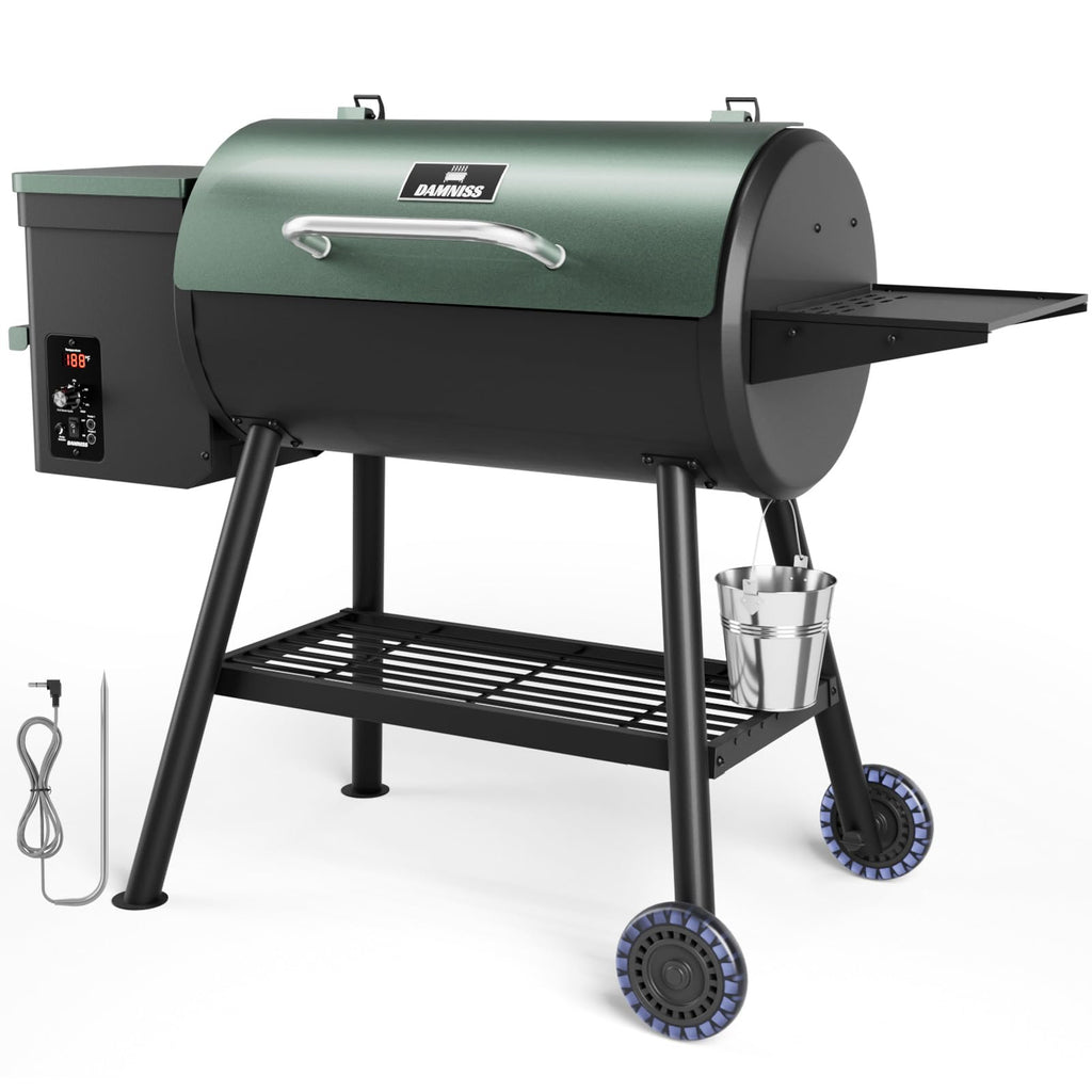 Pellet Smoker Grill Combo, 456 SQ.IN Cooking Area with PID Temperature Control (180-450F) Electric BBQ Meat Grills & Smokers, Patio Backyard for