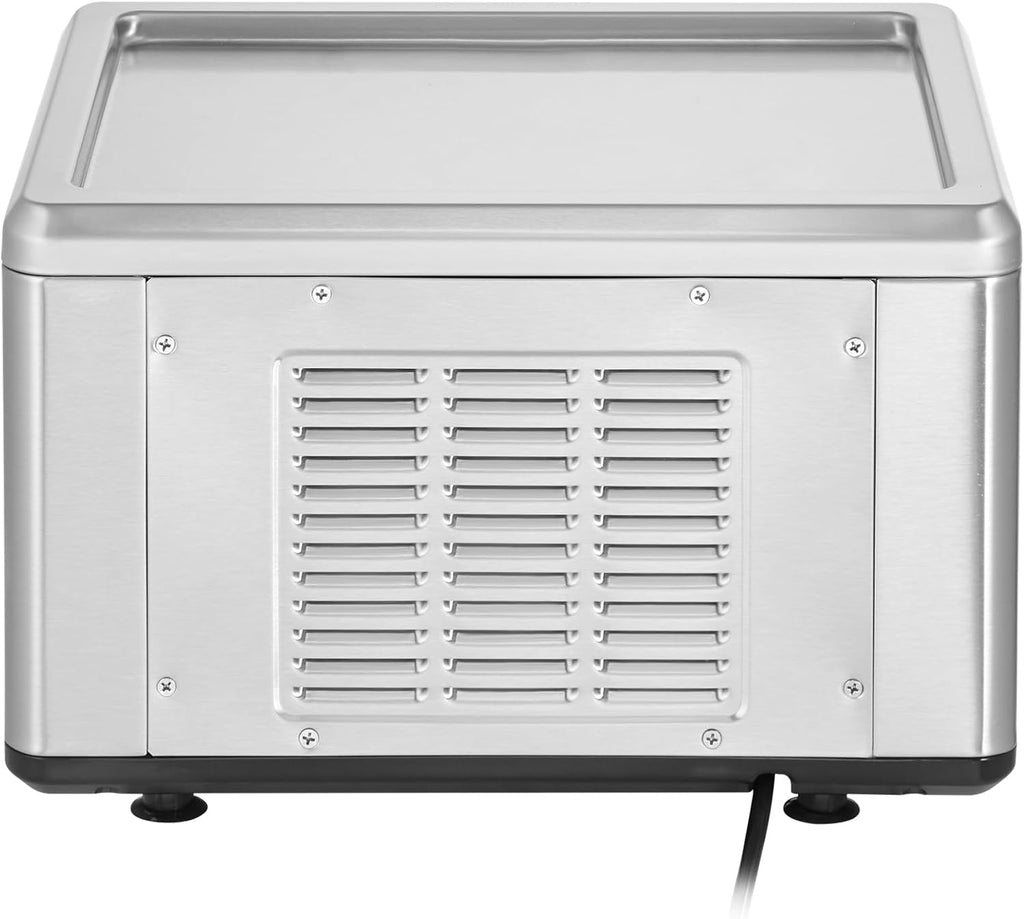VEVOR Fried Ice Cream Machine, 12.6" x 8.5" 120W Stir-Fried Ice Cream Roll Maker with Compressor and 2 Scrapers, for Making Dessert Rolls, Frozen