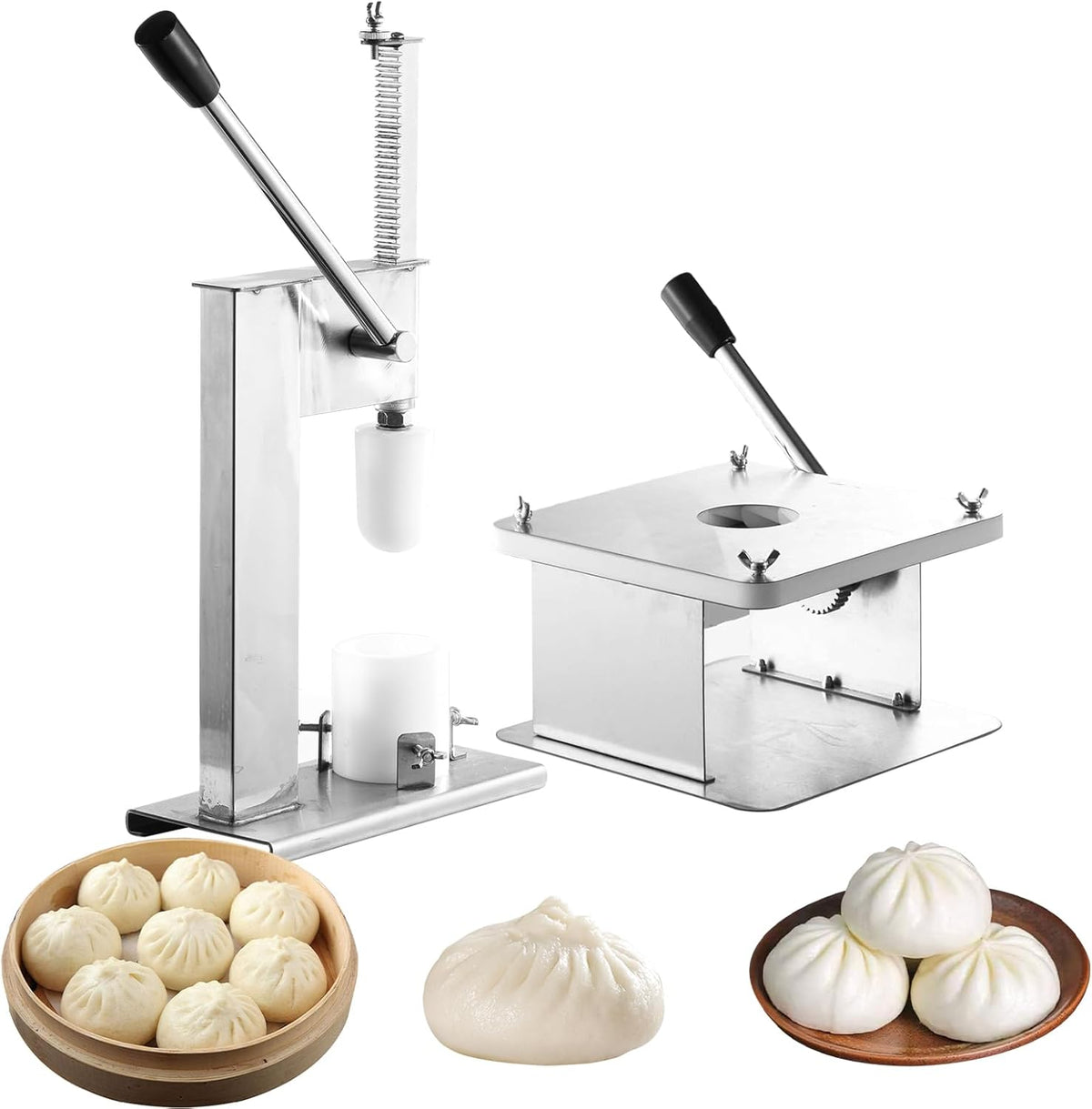 bao zi Maker Machine - Stuffed Bun Making Machine Semi Automatic, 3 mold sizes, 500/h, Easy to Clean, Stainless Steel bao zi Making Mold for Home and