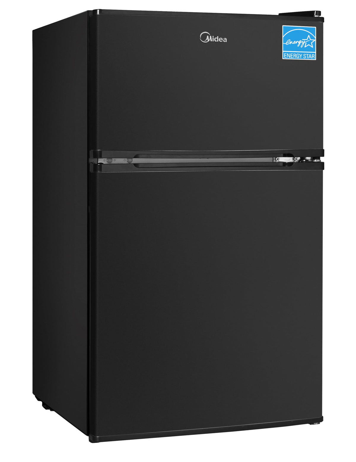Midea WHD-113FB1 Double Door Mini Fridge with Freezer for Bedroom Office or Dorm with Adjustable Remove Glass Shelves Compact Refrigerator, 3.1 cu ft
