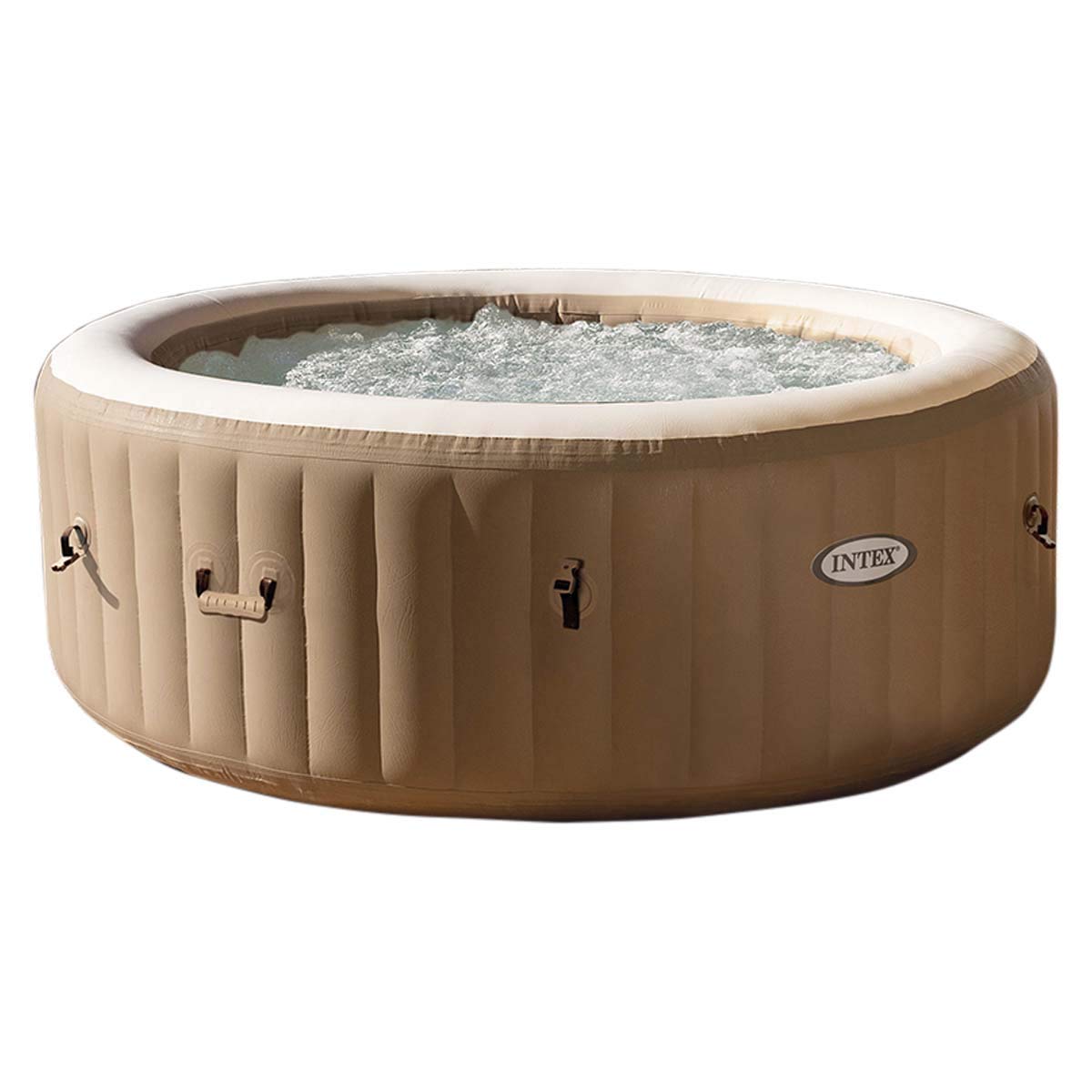 INTEX 28425EH PureSpa Bubble Massage Spa Set Outdoor Inflatable Portable Hot Tub, Includes Energy Efficient Spa Cover, Saltwater System Ready, 4