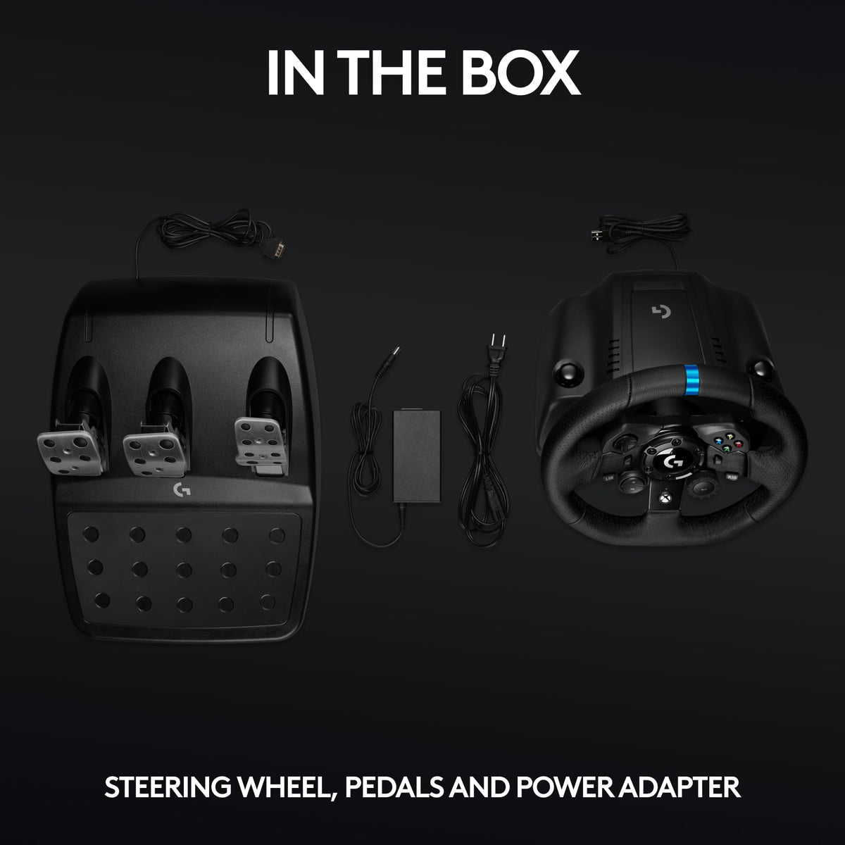 Logitech G923 Racing Wheel and Pedals, TRUEFORCE up to 1000 Hz Force Feedback, Gaming Steering Wheel PS5, PS4, PC, Mac, Genuine Leather- Black