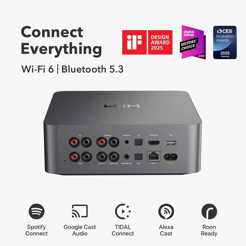 WiiM Ultra Music Streamer & Digital Preamp | 3.5" Touchscreen, Compatible with Google Cast & Alexa, Stream Spotify, Amazon Music, Tidal & More | HDMI