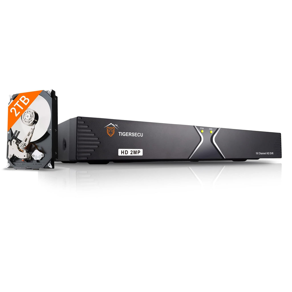 TIGERSECU Super HD 1080P 16 Channel DVR Security Recorder with 4TB Hard Drive, Hybrid 6-in-1 CCTV DVR Recorder Compatible with 2MP and 5MP TVI, AHD