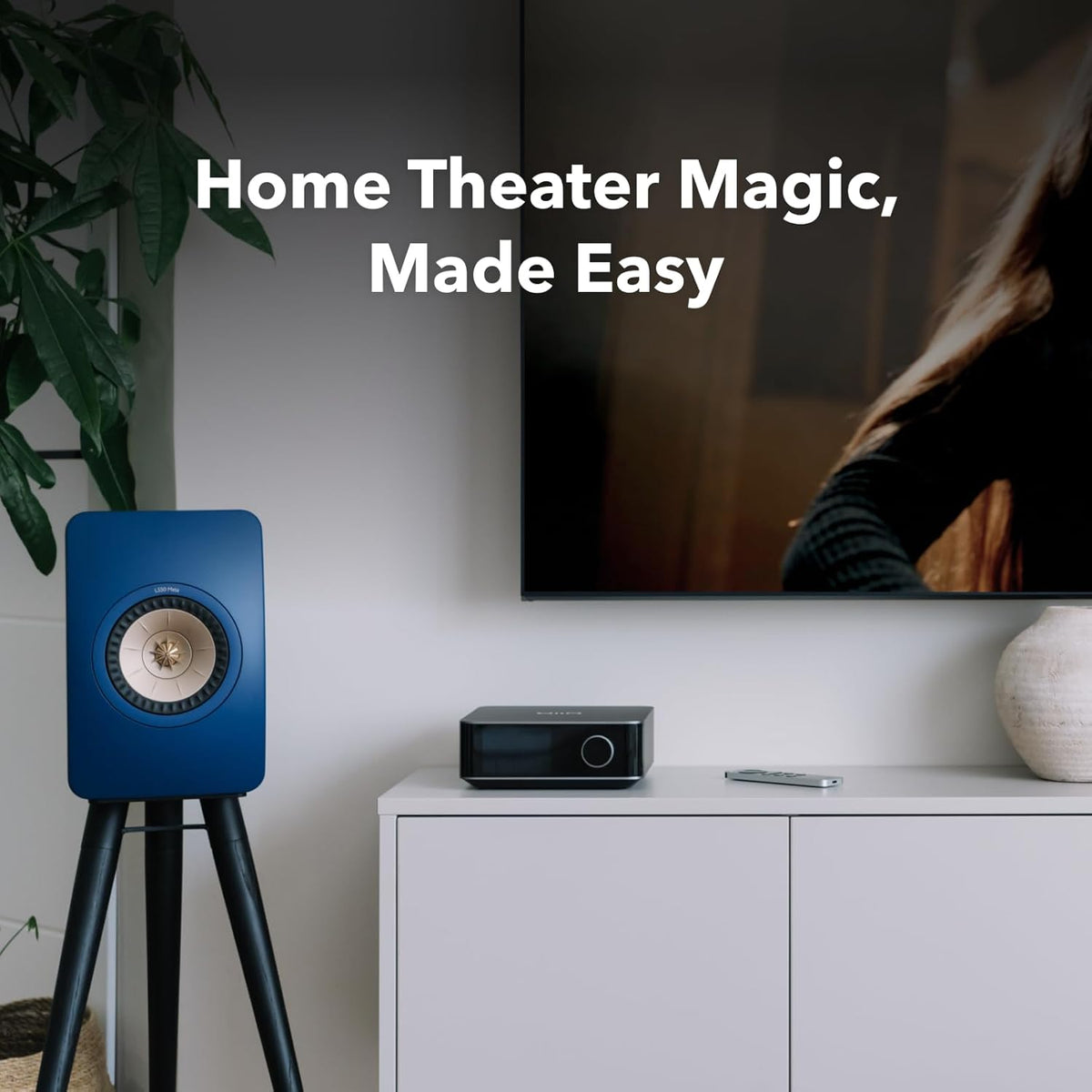WiiM Amp Ultra with Voice Remote 2 | 100W Streaming Amplifier with Premium ESS ES9039Q2M DAC & Dual TI TPA3255 Amps | Built-in RoomFit EQ &