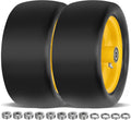 2 Pcs 13x6.50-6 Lawn Mower Tires Flat Free with 3/4" 1/2" 5/8" Bearings