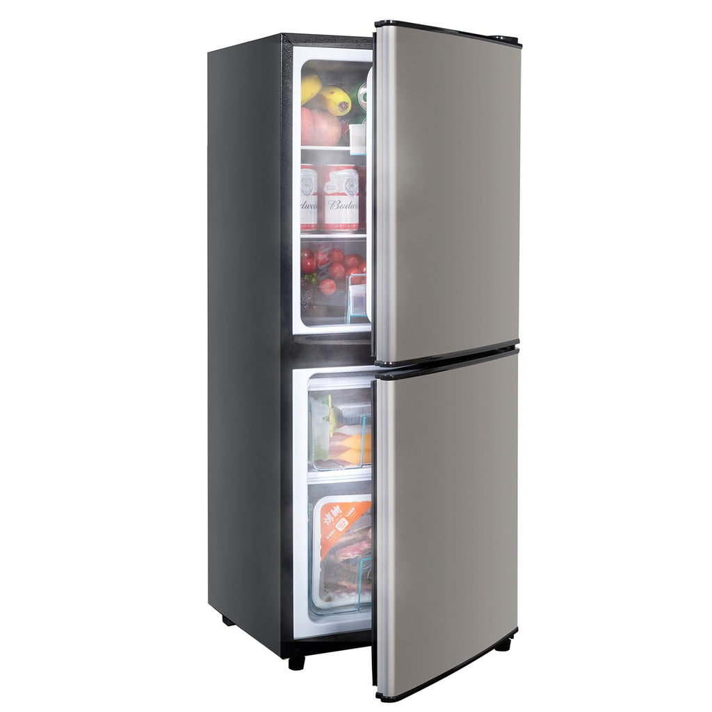 2.9 Cu.Ft Compact Double Door Mini Fridge - Top Freezer & Bottom Refrigerator | Energy Save,7-Level Precision Cooling | Ideal for Dorm, Bedroom