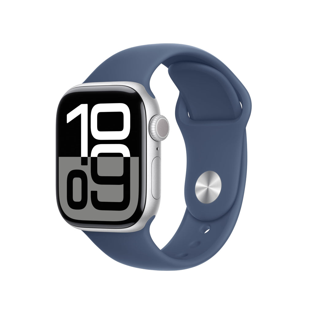 Apple Watch Series 10 [GPS 46mm case] Smartwatch with Jet Black Aluminum Case with Black Sport Band - M/L. Fitness Tracker, ECG App, Always-On Retina
