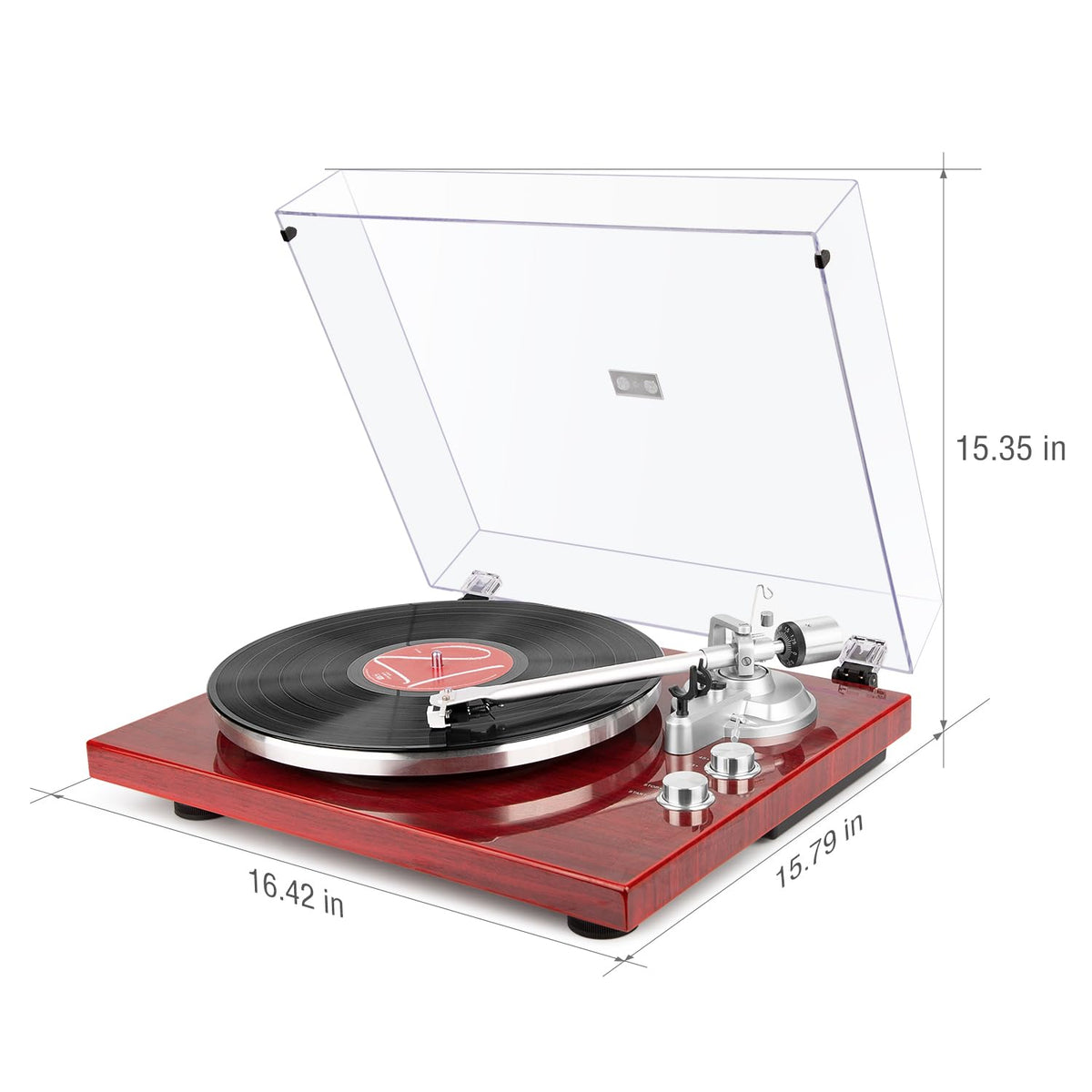 1 by ONE Belt Drive Turntable with Bluetooth Connectivity, Built-in Phono Pre-amp, USB Digital Output Vinyl Stereo Record Player with Magnetic