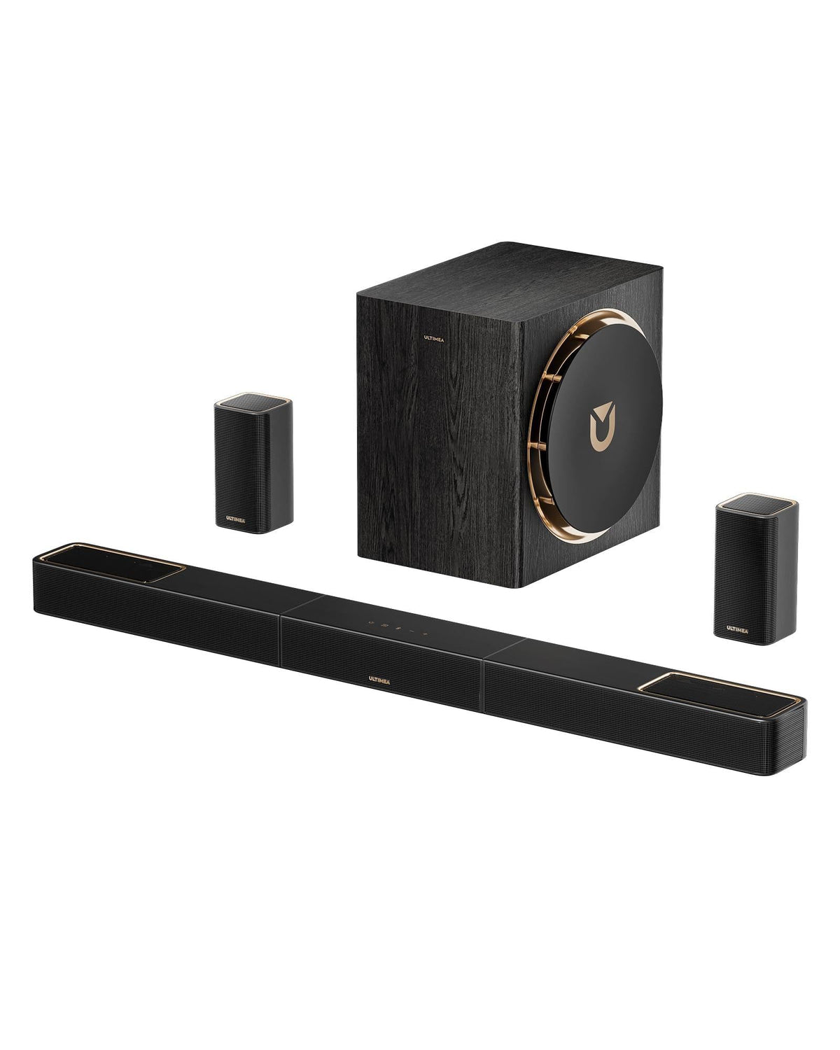 ULTIMEA Skywave X50 5.1.4ch Wireless Surround Sound System for TV, 760W Professional Sound Bar w/Dolby Atmos, 2 Wireless Surround Speakers & 8"