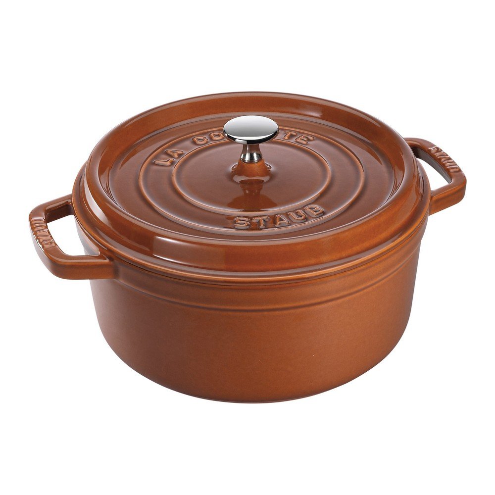 Staub Cast Iron 7-qt Round Cocotte - White Truffle, Made in France