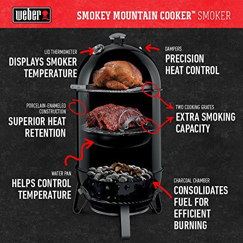 Weber 22-inch Smokey Mountain Cooker, Charcoal Smoker