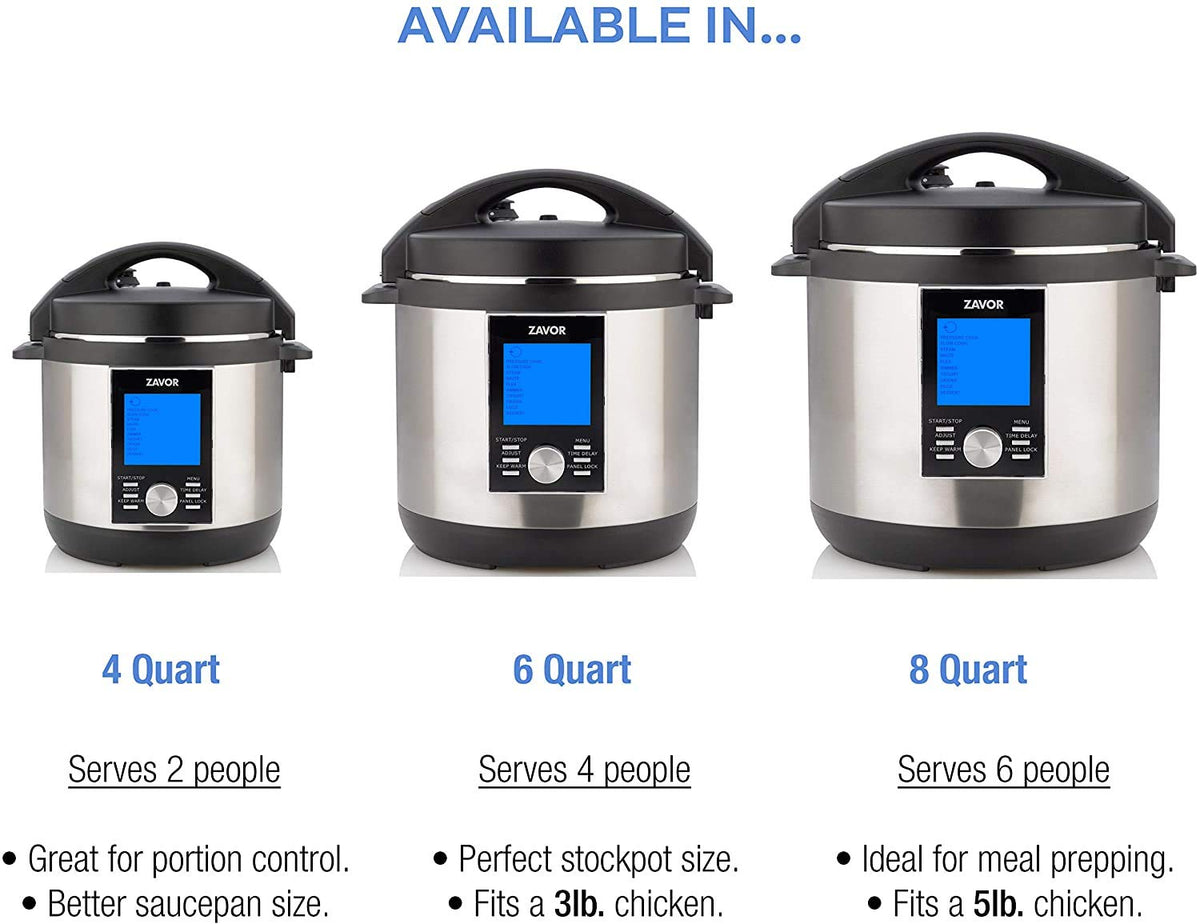 Zavor LUX LCD 6 Quart Multi-cooker with America's Test Kitchen Multicooker Perfection Cookbook, Stainless Steel