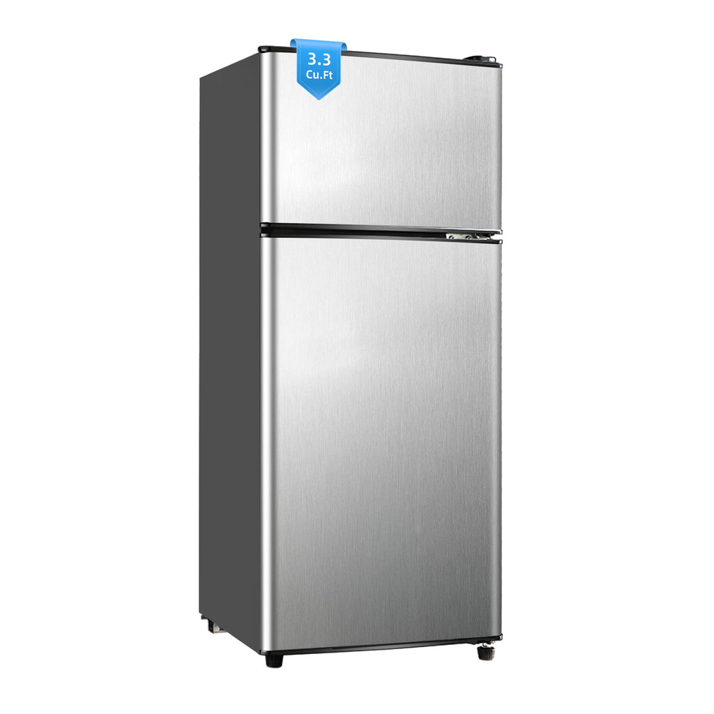 3.3 Cu. Ft. Mini Fridge with Freezer, Compact Refrigerator with Adjustable 7-Level Thermostat, Dorm Fridge for Kichen, RV, Office, Apartment, Black