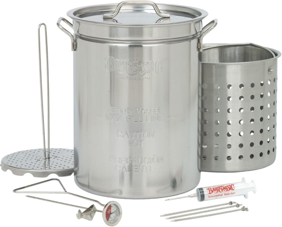 Bayou Classic Propane Turkey Fryer Kit - Burner and 32qt Stainless Steel Pot