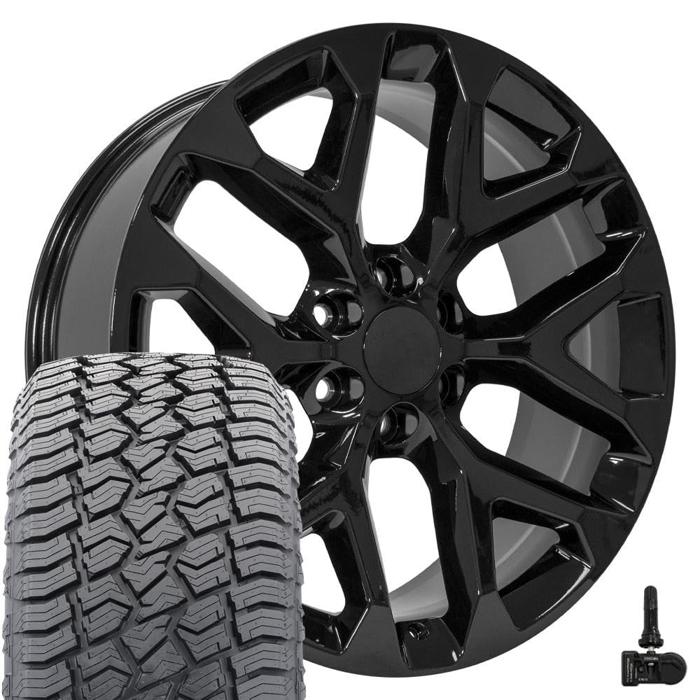 OE Wheels CV98B 22x9 Set(4) Black 6x139.7 & Sailun Tires