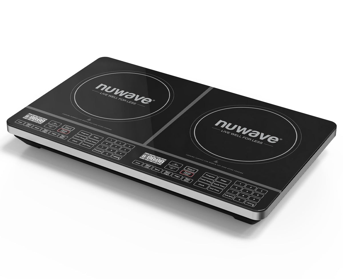 Nuwave PIC Double, Portable, Powerful 1800W with 2 Large 8 Heating Coils, Independent Controls, 94 Temp Settings from 100F to 575F in 5F