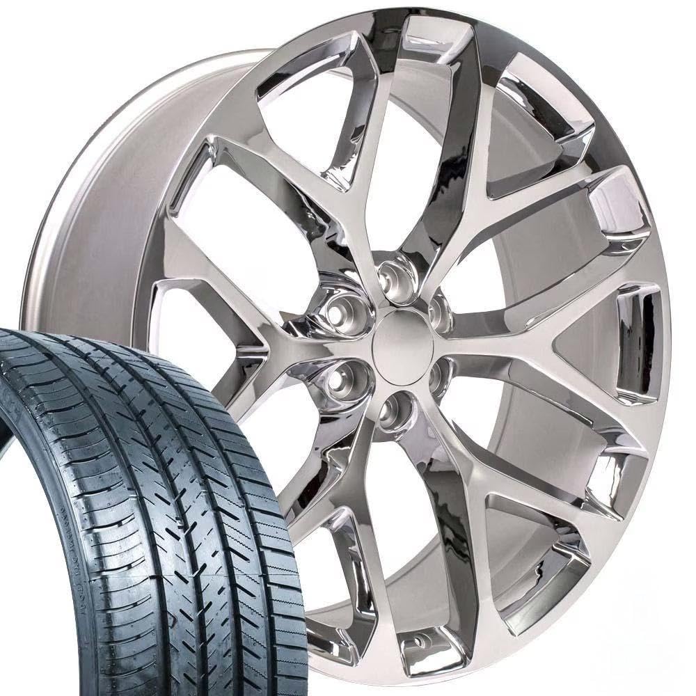 OE Wheels CV98B 22x9 Set(4) Black 6x139.7 & Sailun Tires
