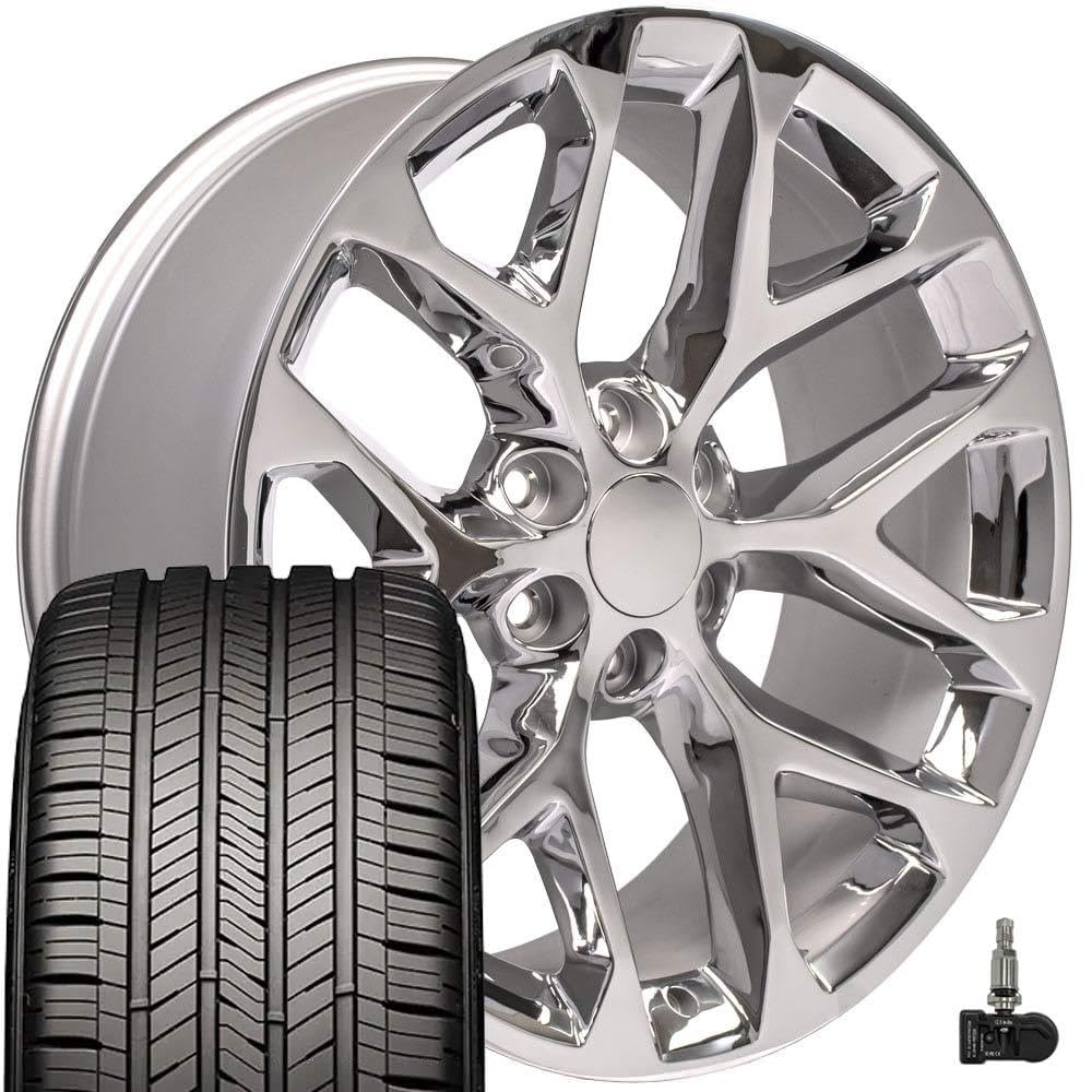 OE Wheels CV98B 22x9 Set(4) Black 6x139.7 & Sailun Tires