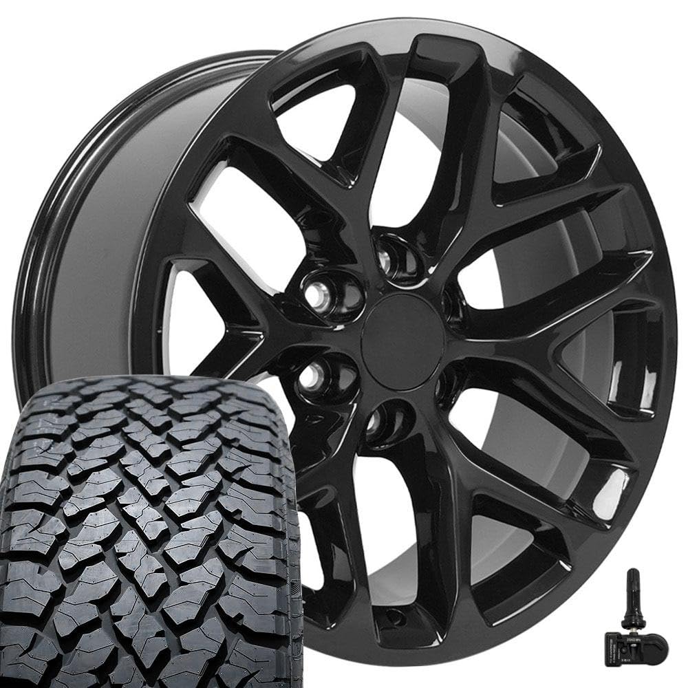 OE Wheels CV98B 22x9 Set(4) Black 6x139.7 & Sailun Tires