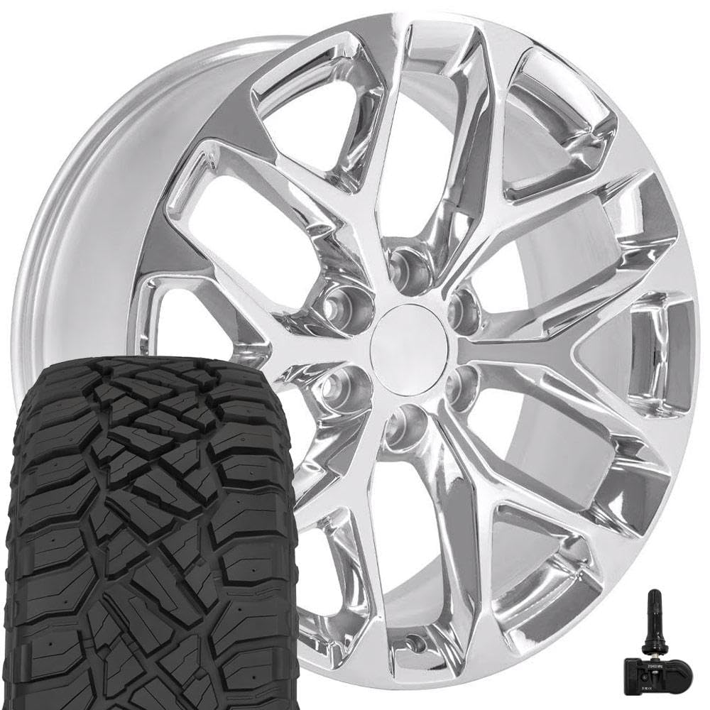 OE Wheels CV98B 22x9 Set(4) Black 6x139.7 & Sailun Tires