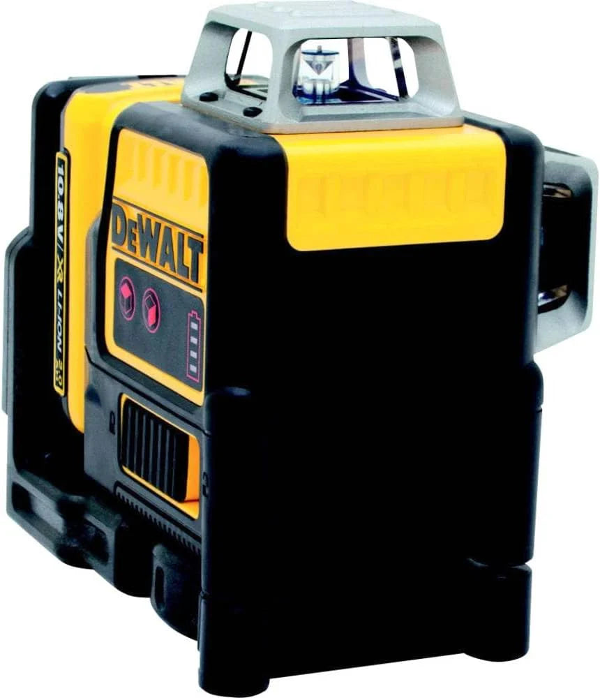 Dewalt-lijnlaser (2x 360 °, laserdiode rood, 635 Nm, laserklasse 2, laserzichtbaarheid tot 20 m, incl. 1x 10,8 volt batterij, lader, muurbevestiging, doelbord, laserglazen en draagtas),Meerkleurig(Meerkleurig)