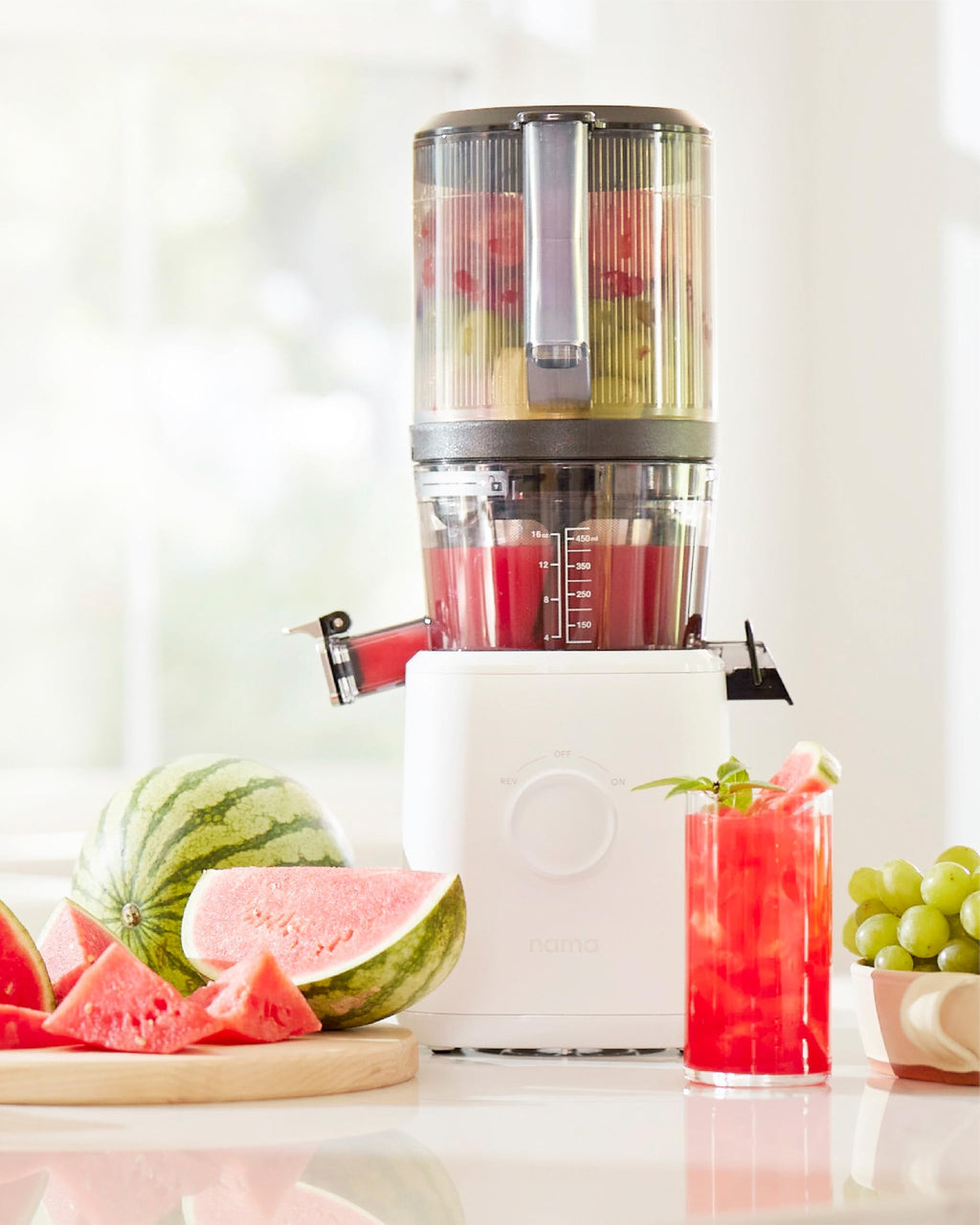 Nama J2 Cold Press Juicer C Self Feeding for Hands-Free Operation with Wide Mouth Hopper for Whole Recipe Loading, Zero Waste Masticating Juicer For
