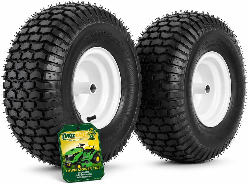 (2 Pack) 20x8.00-8 Tubeless Rear Riding Mowers Tire and Wheel Assemblies
