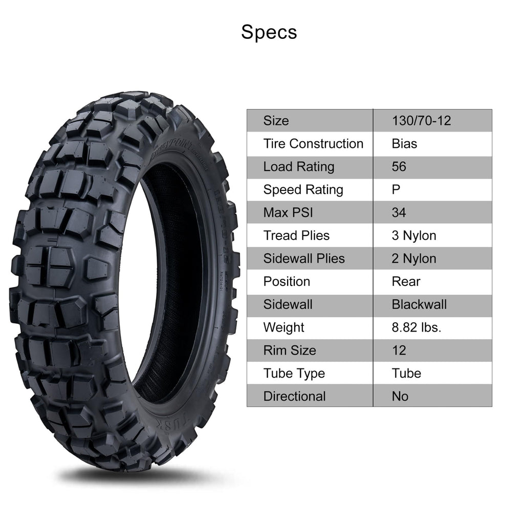 Tusk Waypoint Adventure Motorcycle Tire Set â 90/90-21 Front & 130/90-17 Rear (68R) Tube Type