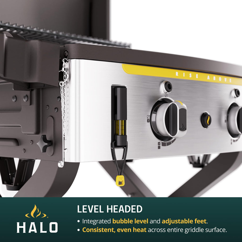 HALO Elite4B Outdoor Griddle | 4 Burner, 8 Cooking Zones | 720 sq. in. (36 x 20) Wind-Proof Cooking Surface | Propane Gas Grill | HZ-1001-XNA