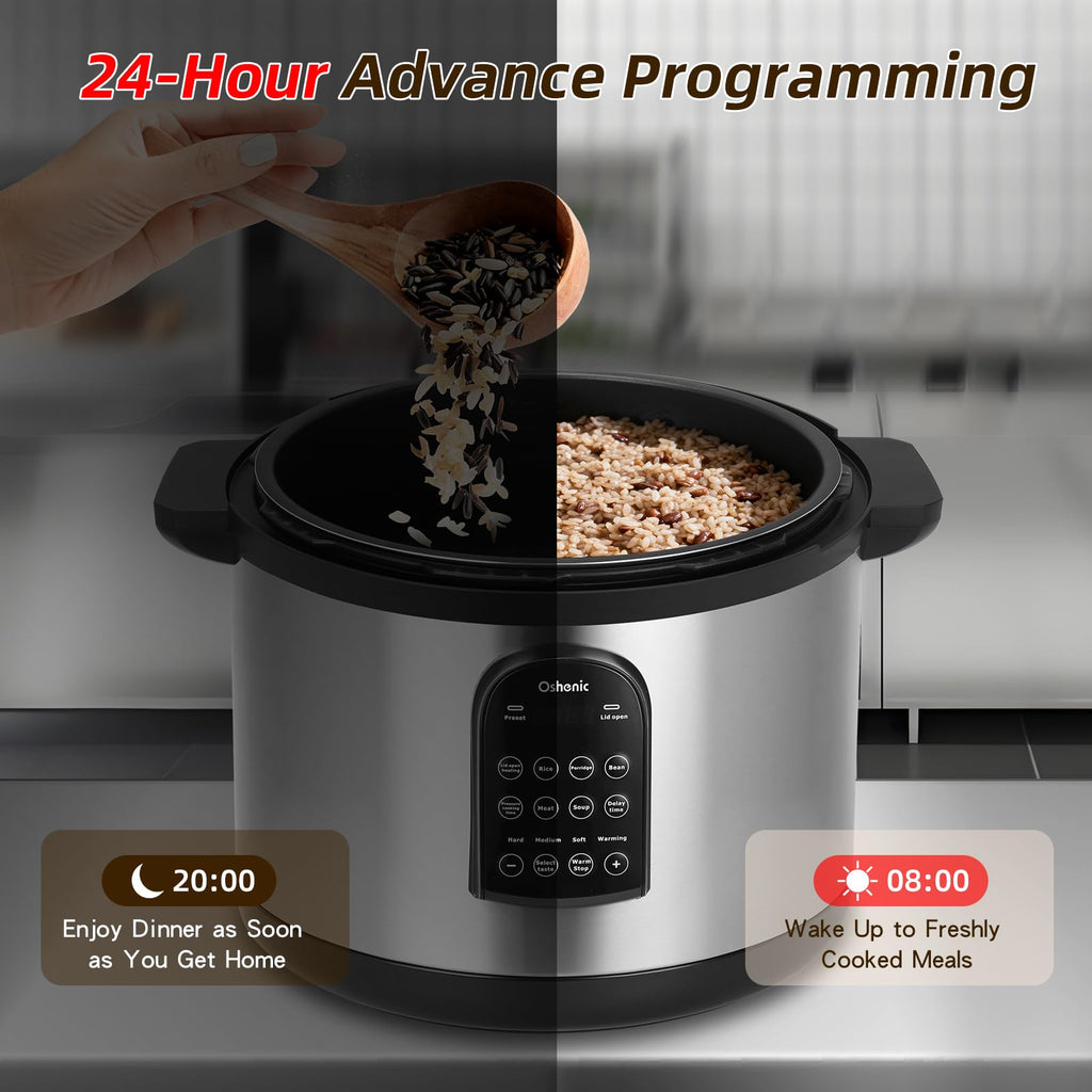 26.4QT Commercial Electric Pressure Cooker,208-240V 2500W Large Stainless Steel Pressure Cooker,9 in 1 Multicooker Slow Cooker With LED,Not Stick