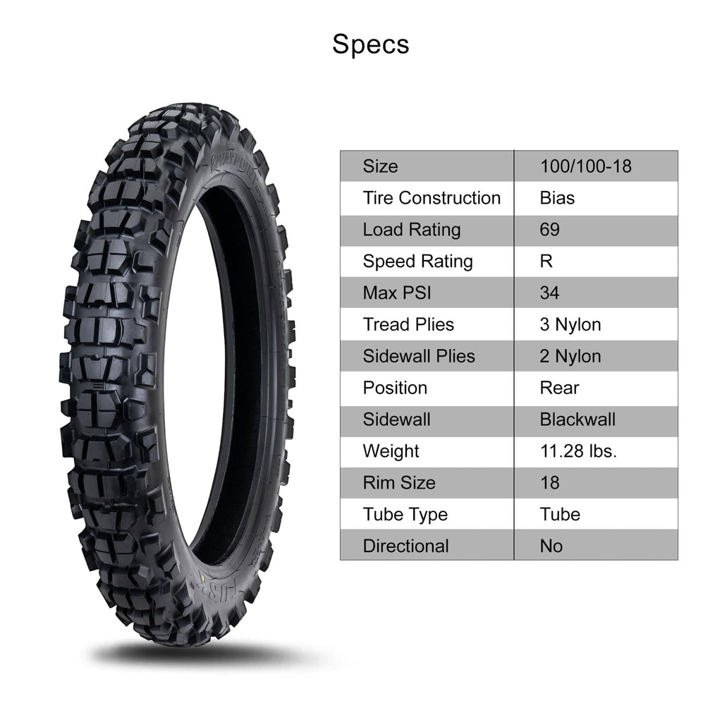 Tusk Waypoint Adventure Motorcycle Tire Set â 90/90-21 Front & 130/90-17 Rear (68R) Tube Type