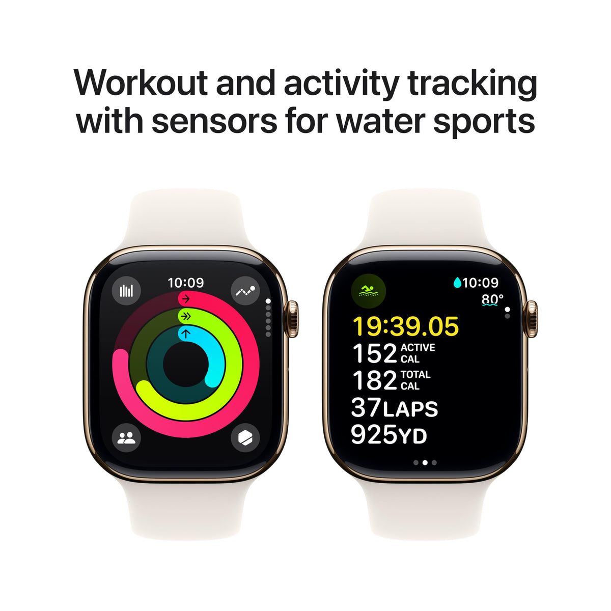Apple Watch Series 10 [GPS 46mm case] Smartwatch with Jet Black Aluminum Case with Black Sport Band - M/L. Fitness Tracker, ECG App, Always-On Retina