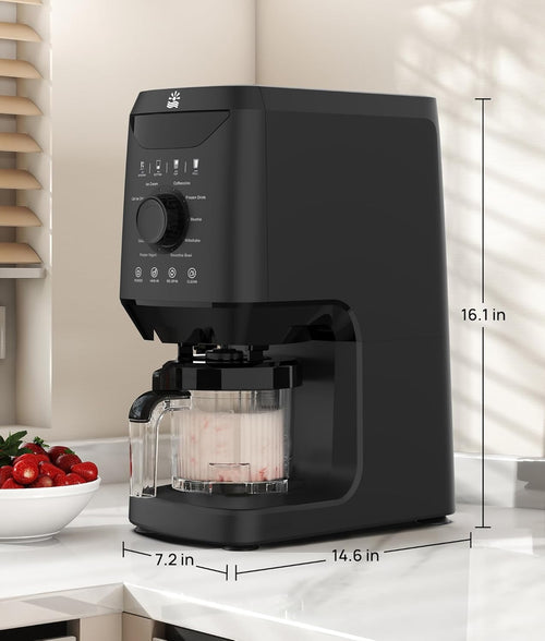 Automatic Ice Cream Maker Machine - 12-in-1 Ice Cream Maker with 2 Pint Containers & Lids, 2-5 Min Homemade Gelato, Sorbet and Frozen Yogurt Maker