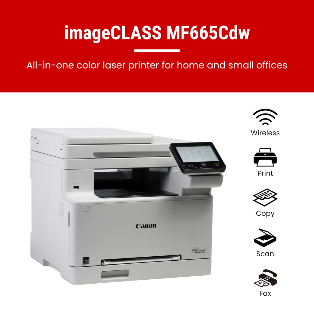 Canon Color imageCLASS MF665Cdw - Wireless Duplex Laser Printer, All-in-One with Copier, Scanner, Fax, Auto Document Feeder, 3 Year Limited Warranty