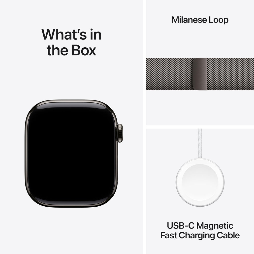 Apple Watch Series 10 [GPS 46mm case] Smartwatch with Jet Black Aluminum Case with Black Sport Band - M/L. Fitness Tracker, ECG App, Always-On Retina