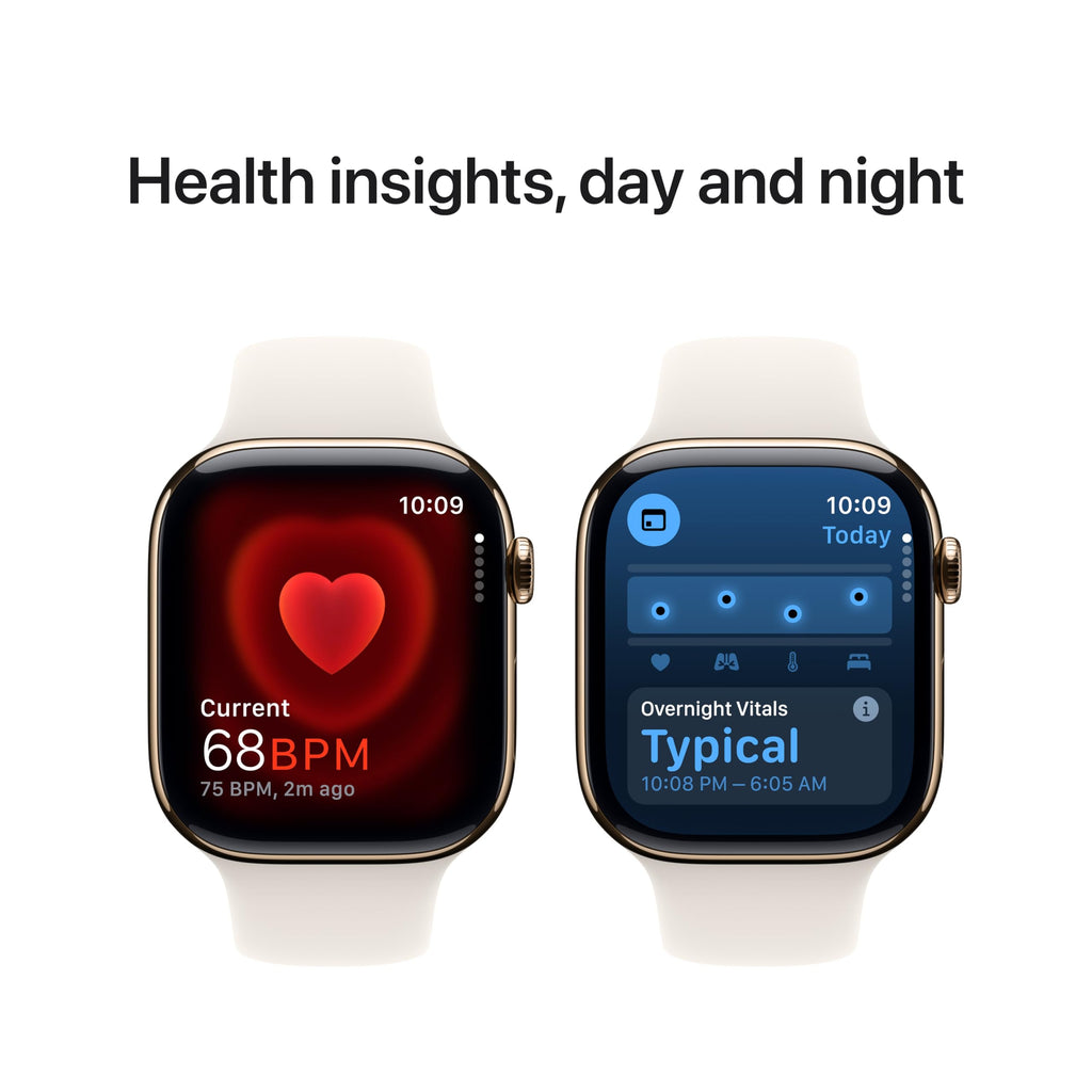 Apple Watch Series 10 [GPS 46mm case] Smartwatch with Jet Black Aluminum Case with Black Sport Band - M/L. Fitness Tracker, ECG App, Always-On Retina