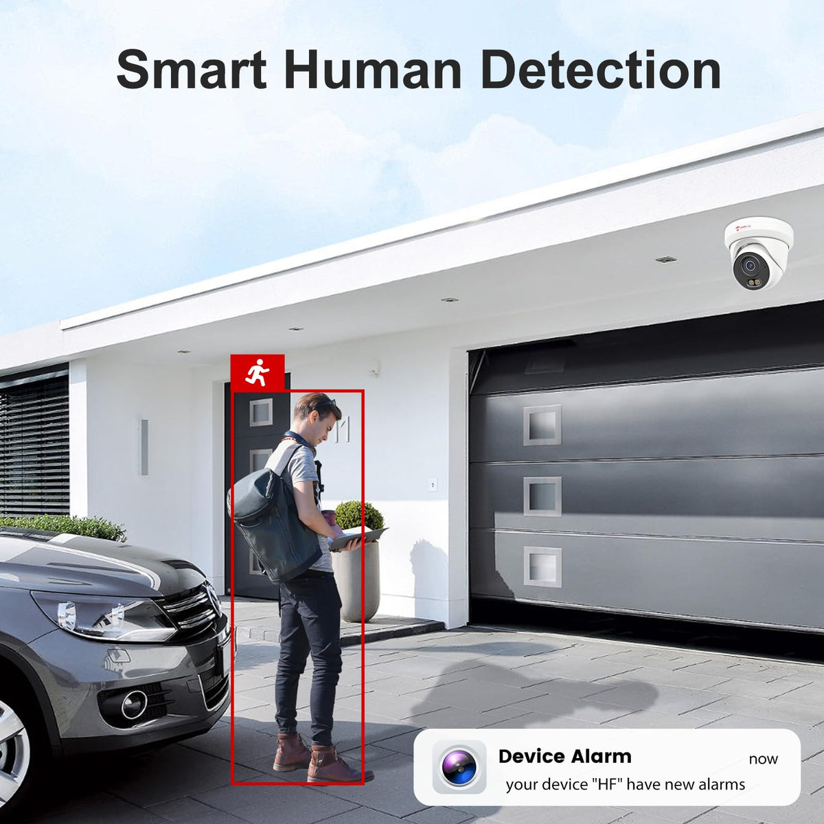 Anpviz 12MP 16CH NVR PoE Security Camera System, 8PCS 3K 6MP Wired IP Turret Cameras Outdoor with AI Human Vehicle Detection, Smart Color Night