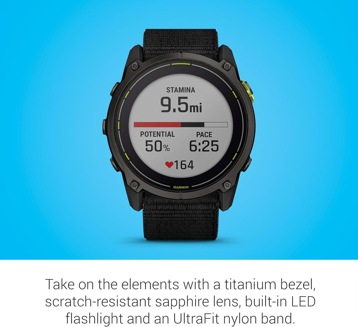 Garmin Enduro™ 3 C 51 mm, Solar, Sapphire, Ultraperformance GPS Smartwatch, Extreme Battery Life, Detailed Mapping, Built-in LED Flashlight