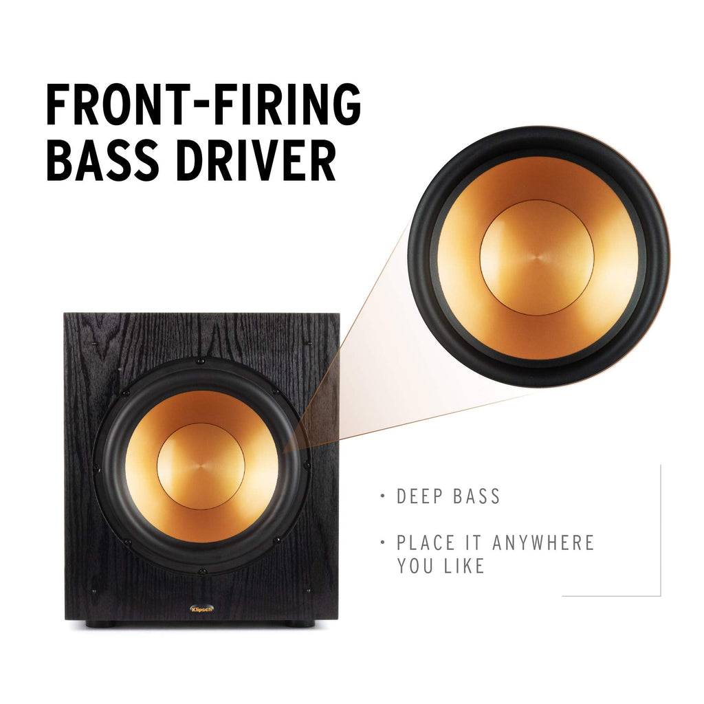 Klipsch Synergy Black Label Sub-100 10 Front-Firing Subwoofer with 150 Watts of continuous power, 300 watts of Dynamic Power, and All-Digital