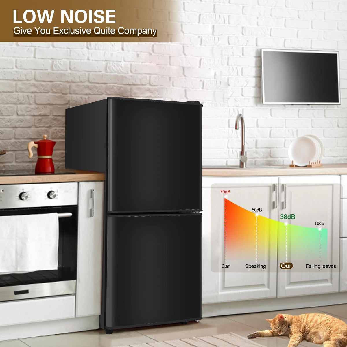 Mini Refrigerator with Freezer 4.0 Cu. Ft., Small Dorm Fridge with Freezer, Adjustable Thermostat Compact Fridge Freezers for Apartment, Dorm