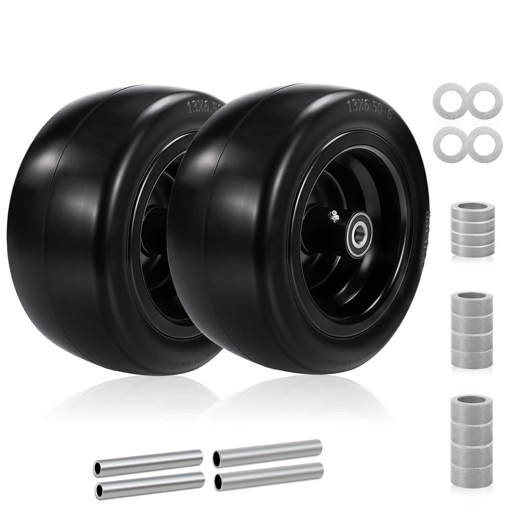 2-Pack 20x10.00-8 Tubeless Lawn Mower Rear Tire and Wheel Assembly, 4-Ply.
