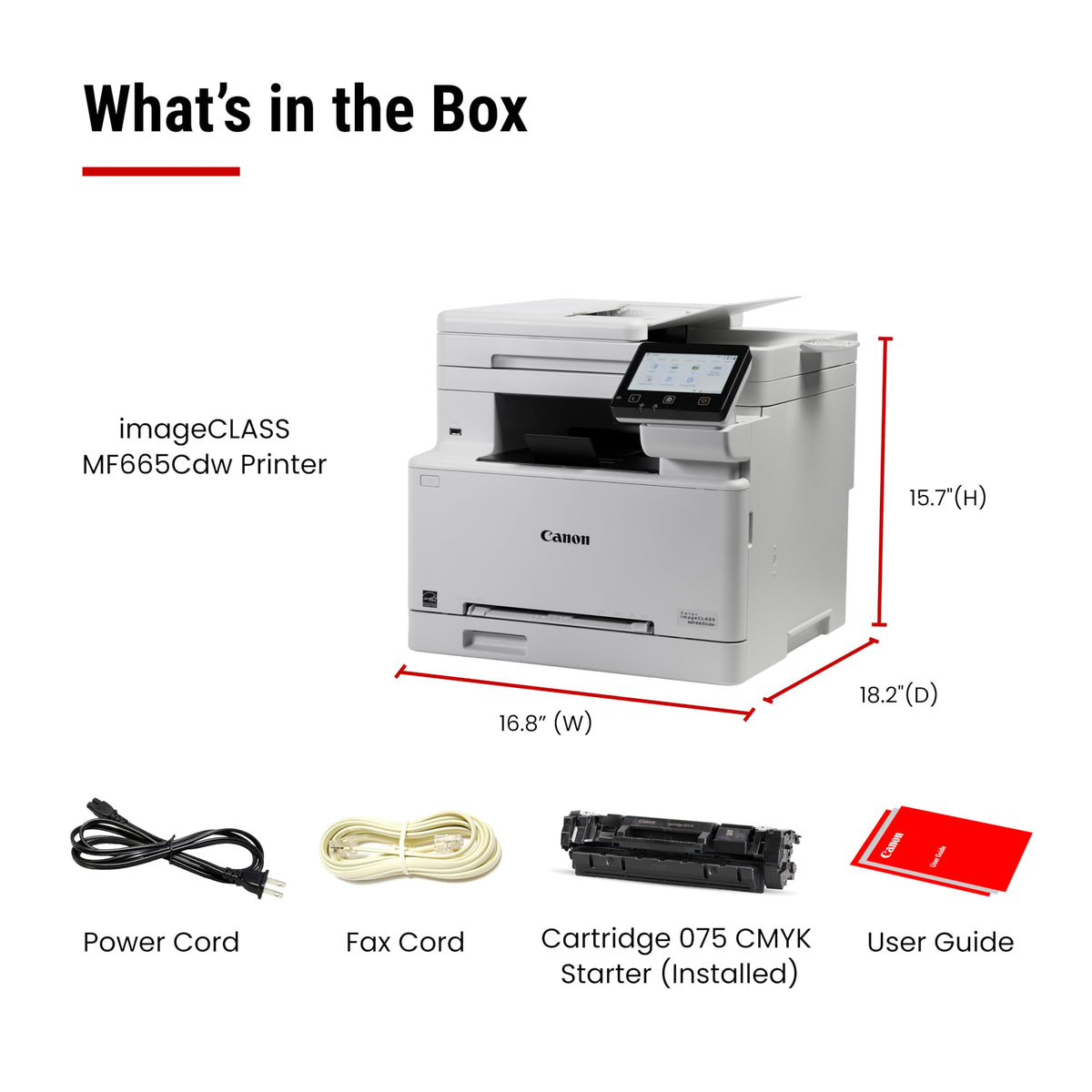 Canon Color imageCLASS MF665Cdw - Wireless Duplex Laser Printer, All-in-One with Copier, Scanner, Fax, Auto Document Feeder, 3 Year Limited Warranty